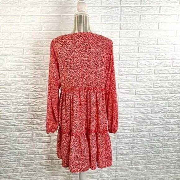 Missufe Red White Leopard Print Loose Fit Dress Size XXL - Picture 6 of 6
